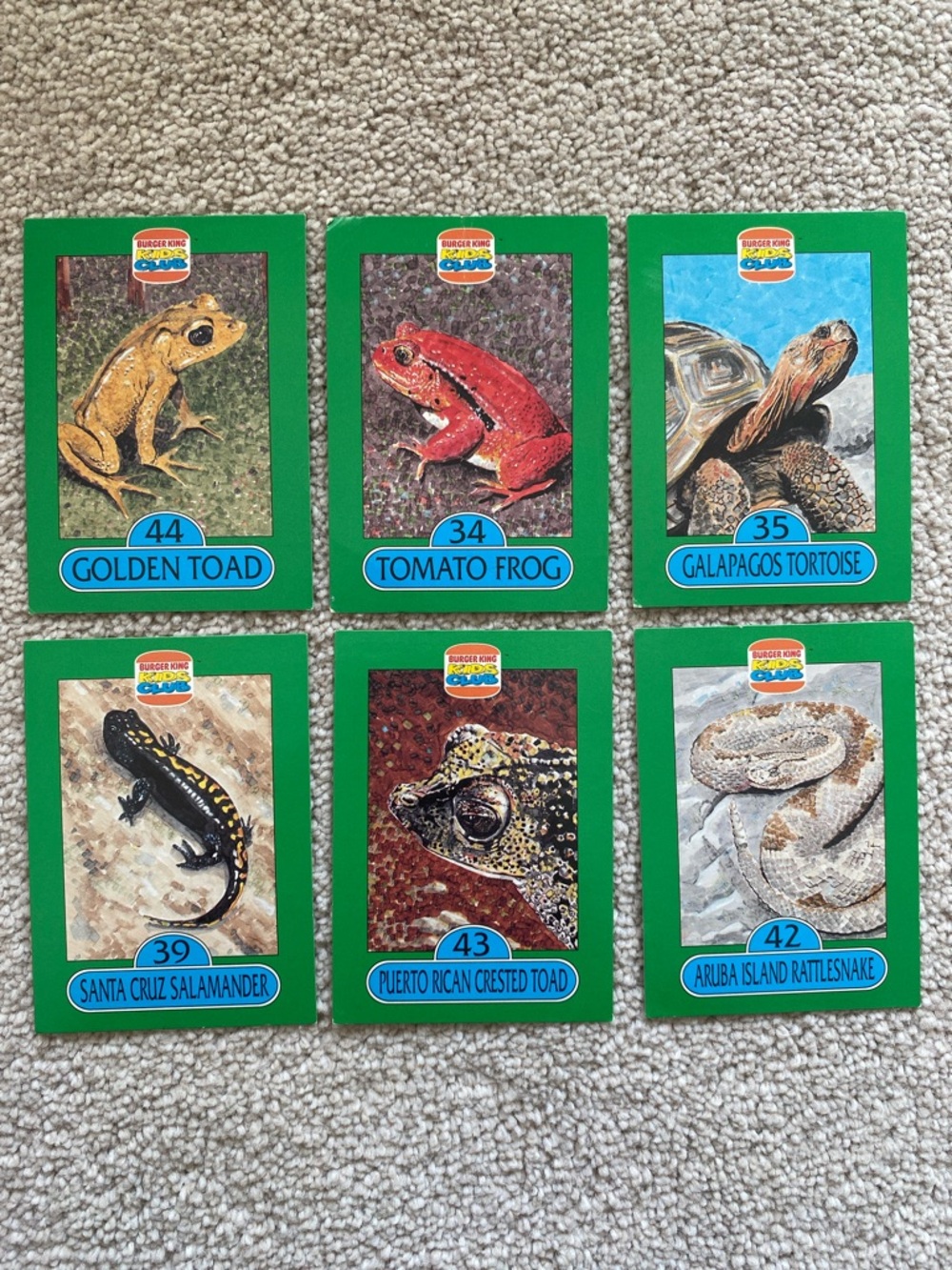 Vintage Burger King Kids Club Cards